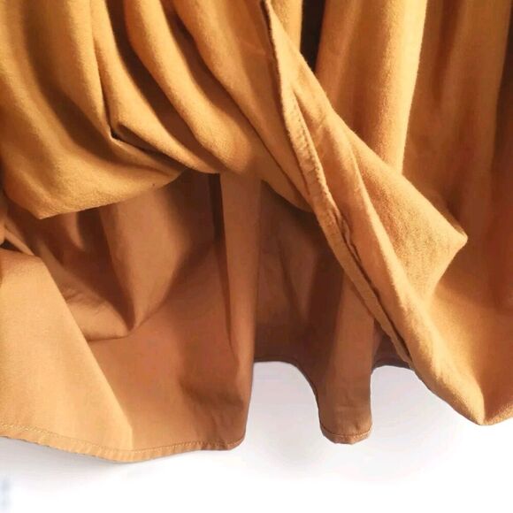 Old Navy Dress  Golden  Brown Short Puff Sleeve Smocked Waist Women's 2X - Picture 8 of 10